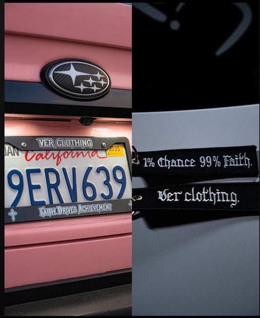 keychain + license plate frame (pre-order)